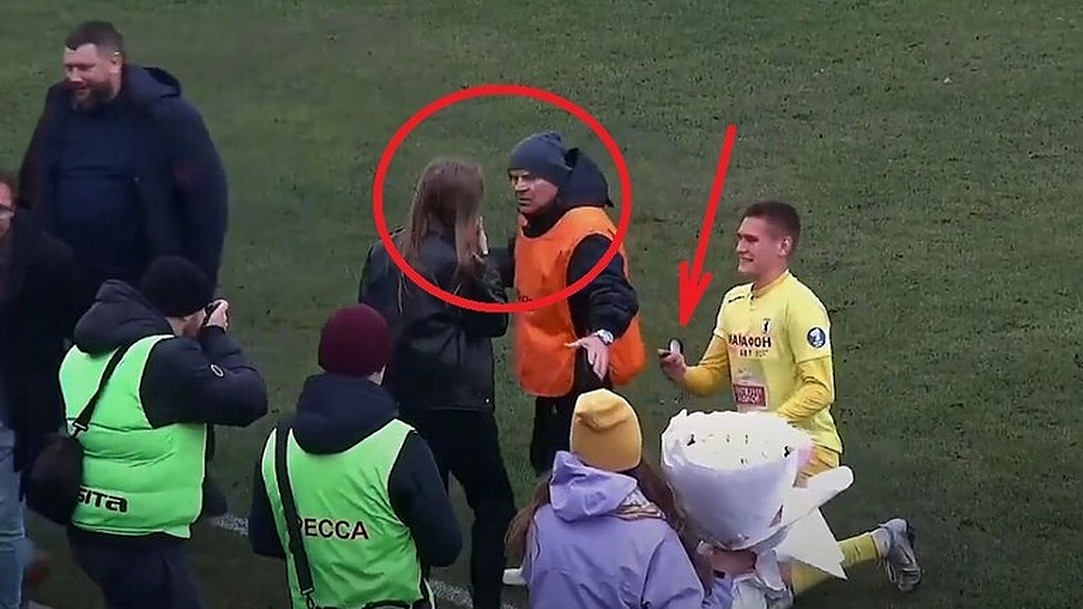 فیلم/ مامور امنیتی، شادی پس از گل یک فوتبالیست را خراب کرد!