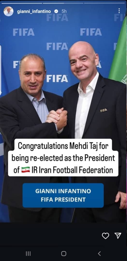 اینفانتینو و بن سلمان به تاج تبریک گفتند اینفانتینو و بن سلمان به تاج تبریک گفتند