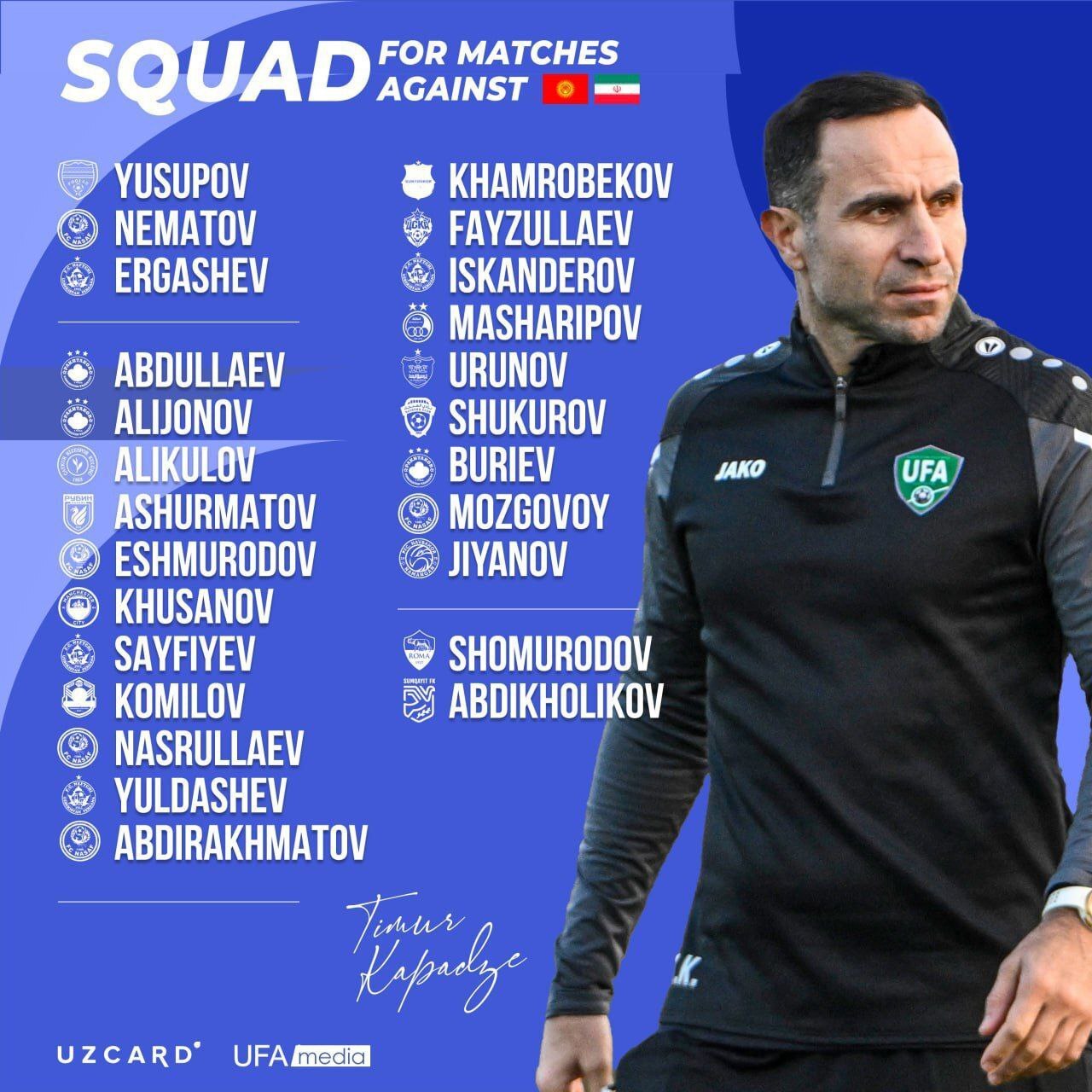 اورونوف و یاران در لیست تیم ملی ازبکستان اورونوف و یاران در لیست تیم ملی ازبکستان