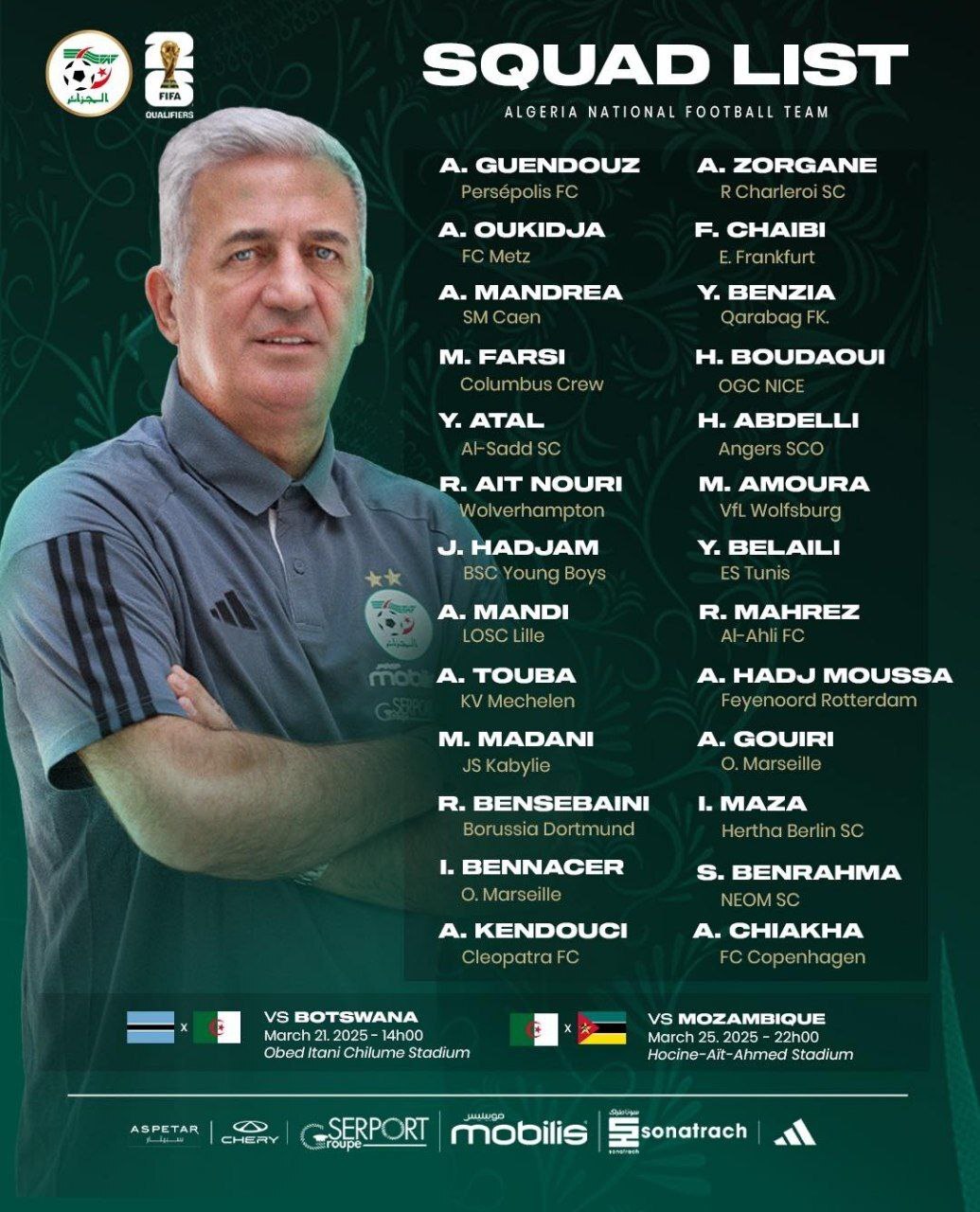 گندوز به تیم ملی الجزایر دعوت شد گندوز به تیم ملی الجزایر دعوت شد