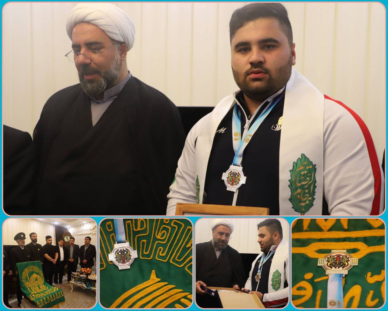 عکس| اهدای مدال ستاره وزنه‌برداری به موزه امام رضا(ع)