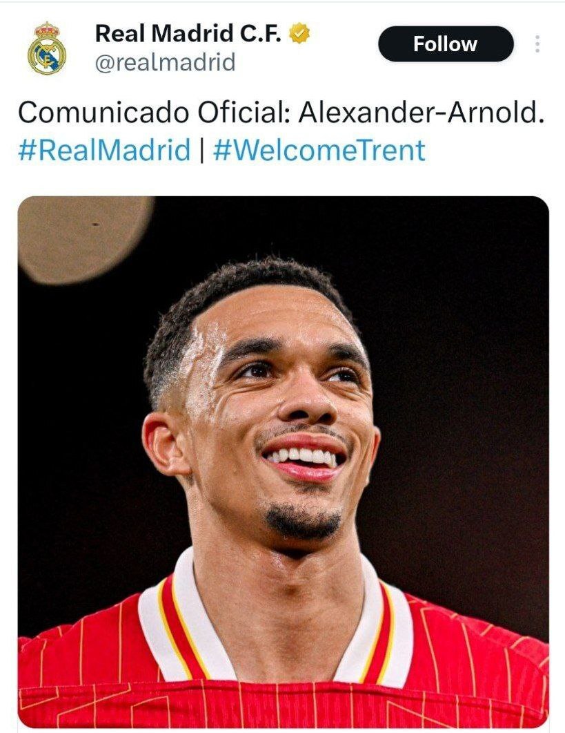 آرنولد به رئال مادرید پیوست/ انتقال رایگان از لیورپول آرنولد به رئال مادرید پیوست/ انتقال رایگان از لیورپول