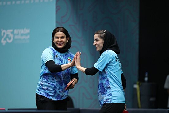 صعود تیم دوبل تنیس‌روی‌میز زنان ایران به یک‌چهارم‌نهایی