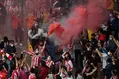 جشن هواداران اتلتیکو پس از قهرمانی در لالیگا/ تصاویر